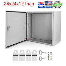 24"x24"x12" Steel Electrical Enclosure IP66 Wall Mount Junction Box With Lock US