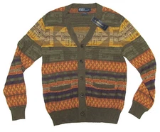 $295 Polo Ralph Lauren Mens Southwestern Cashmere Knit Cardigan Sweater Jacket S