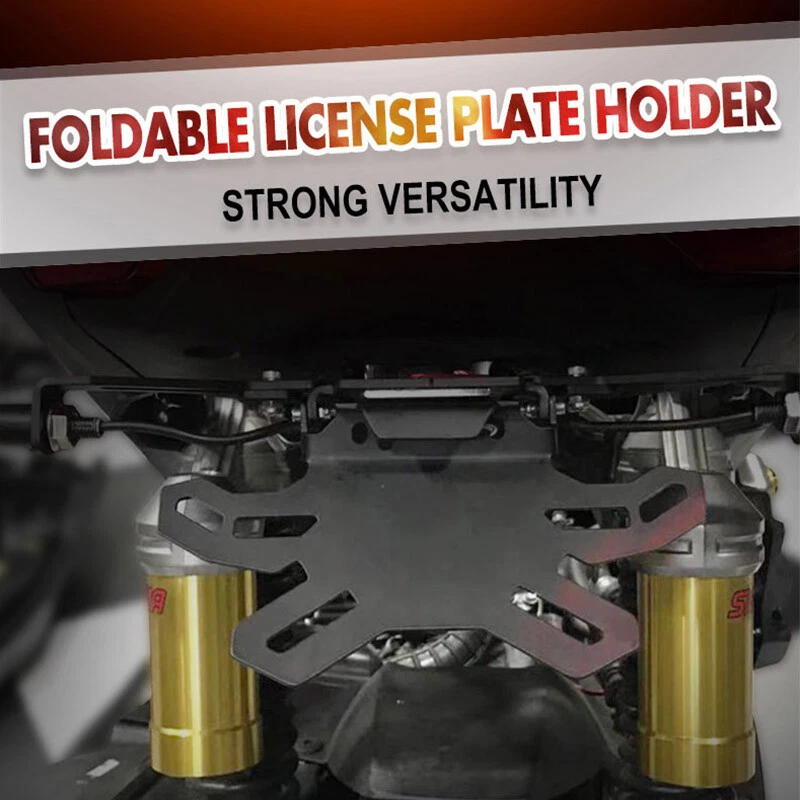 Foldable License Plate Holder Mount For Yamaha MT09 FZ09 FJ09 XSR900 TRACER 900 - Image 2 of 4