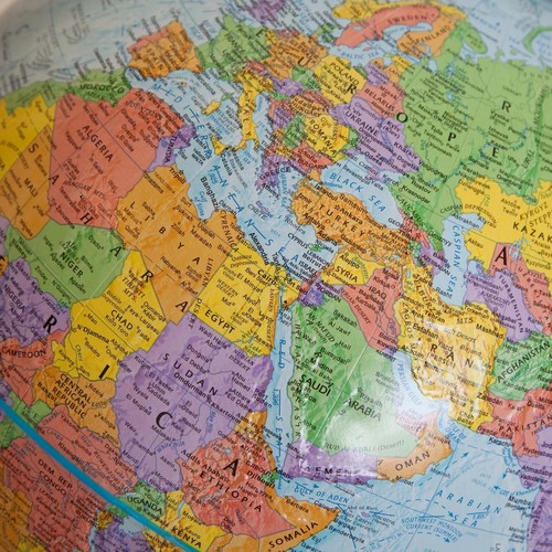 Treasury Blue Floor Standing World Globe, 12 Diameter, Converts to Desktop Globe - Picture 4 of 5