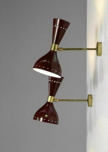Wall Sconce Pair of Mid Century Italian Diabolo Light Fixture Lamps