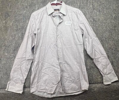 Eterna Slim Fit Non Iron Stretch Red Beige Baumwolle 40 15 3/4