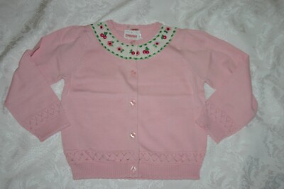 Gymboree CHERRY PIE Pink Embroidered Sweater Cardigan Top NWT 5T So beautiful!