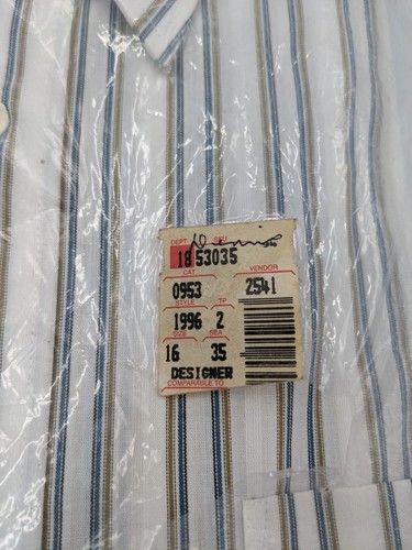 Oscar De La Renta Men's Vintage New & Packaging Long Sleeve Button Down Shirt 16 - Picture 8 of 8