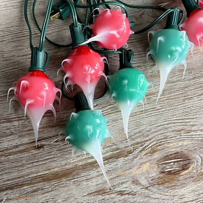 ''Crazy Glow'' Silicone Dipped Globe String of Lights- Vntg w Bright Retro Effect!