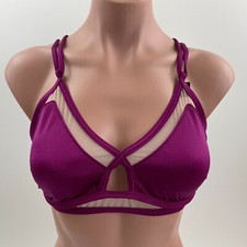 Victoria's Secret PINK Swim Lightly Lined Padded Bikini Top Maroon Size L NWT