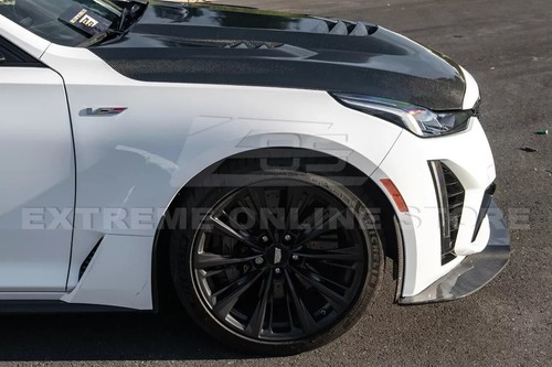Front Lip For 20-Up Cadillac CT5-V Blackwing Real CARBON FIBER Extended Splitter - Picture 14 of 23