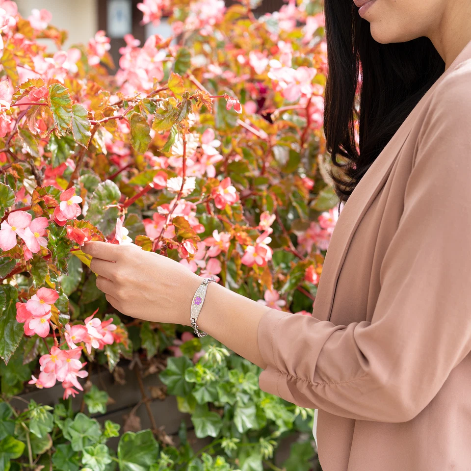 Pulsera de identificación de alerta médica Divoti - Elegante oliva y eslabón envuelto (6,5" a 8,5") Foto 4 de 4