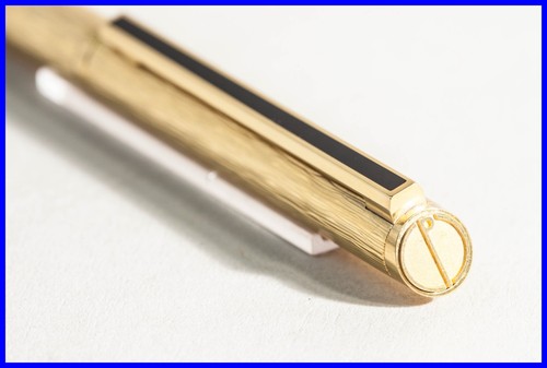 Dunhill Gemline Stylo à Bille Wood Grain 23K Or Plaqué Chine Lacquer Clip - Photo 1 sur 5