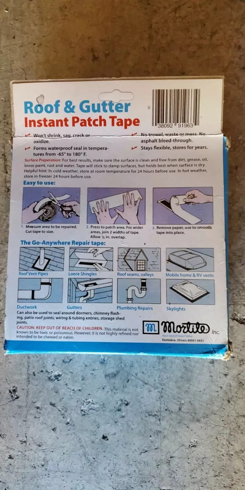 Instant Patch Gutter Roof & Gutter Instant Patch Tape Thermwell 510 for sale online | eBay
