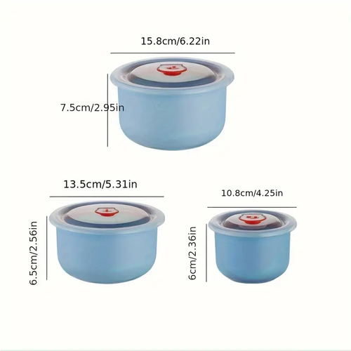 Portable 3-Pc Sealed Reusable Pink Round Bowls Lunch Box Set – New - Picture 2 of 2
