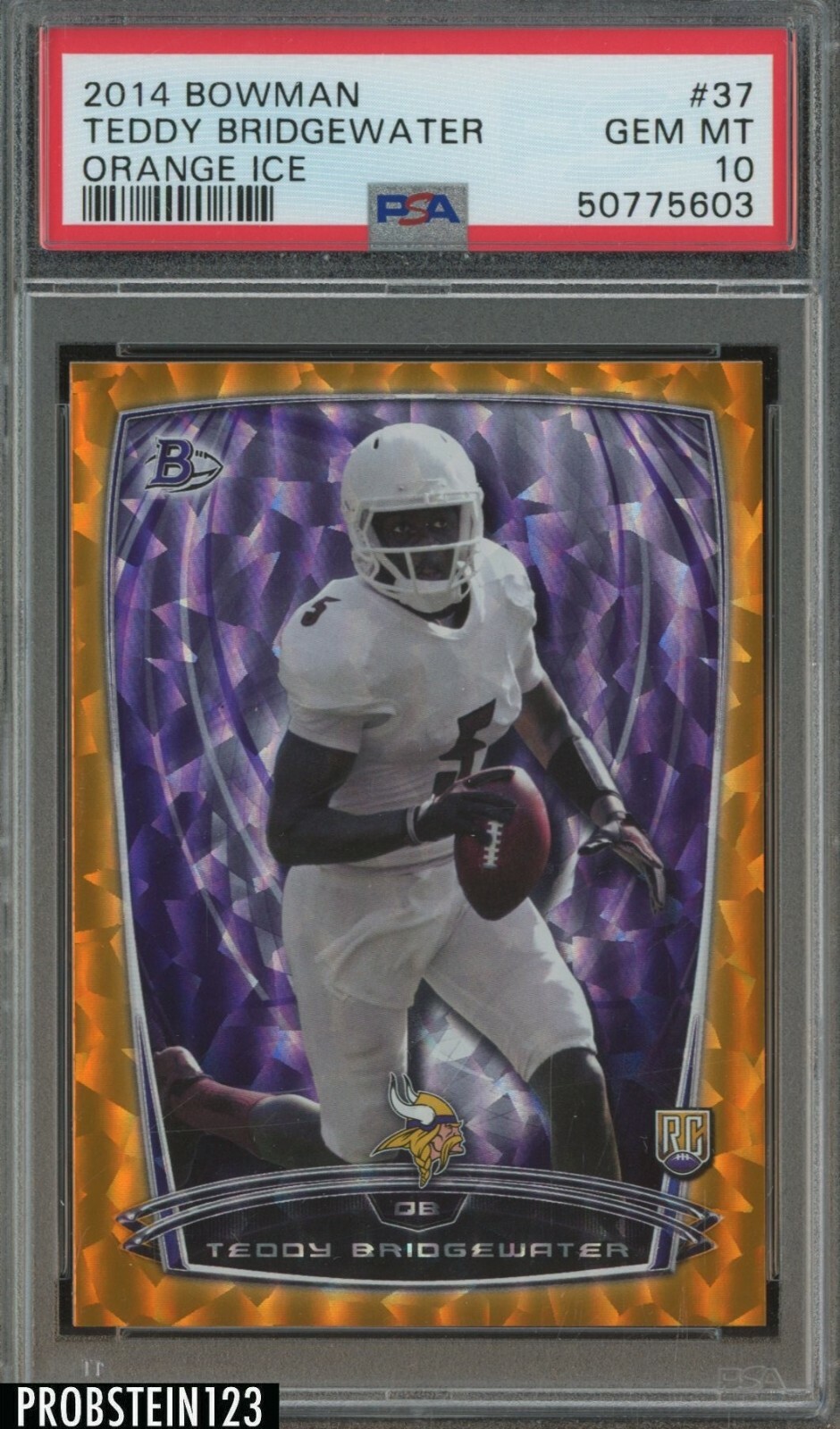Teddy Bridgewater Bowman #37 Orange Ice
