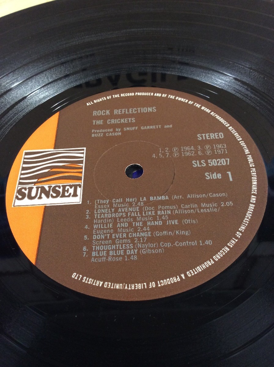 CRECKETSレコード The Crickets Rock Reflections LP Album Vinyl SLS50207 A1/B1