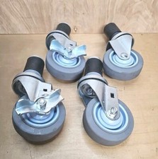 3 1/2" Casters for Food Prep Work Table - Set of 4 Rolling Wheels 2 Locking New