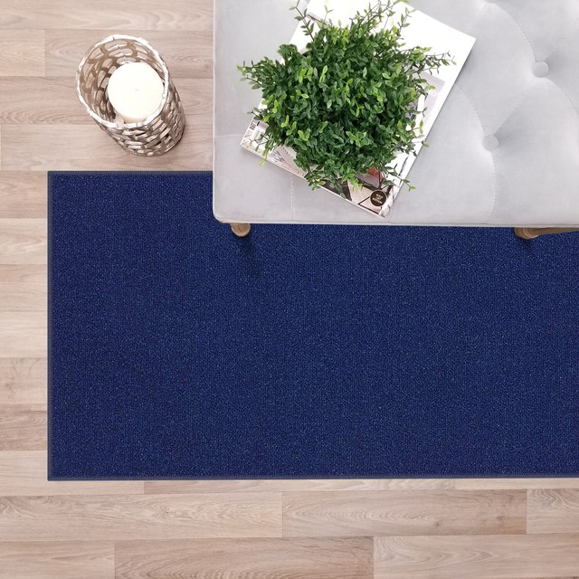 Custom Size NAVY BLUE Stair Hallway Runner Rug Rubber Back Non Skid 22