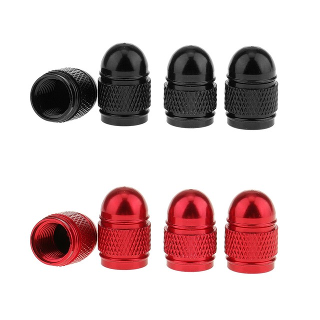 8pcs Red Black Car Bike Tire Valve Stem Caps Set Corrosion Protection