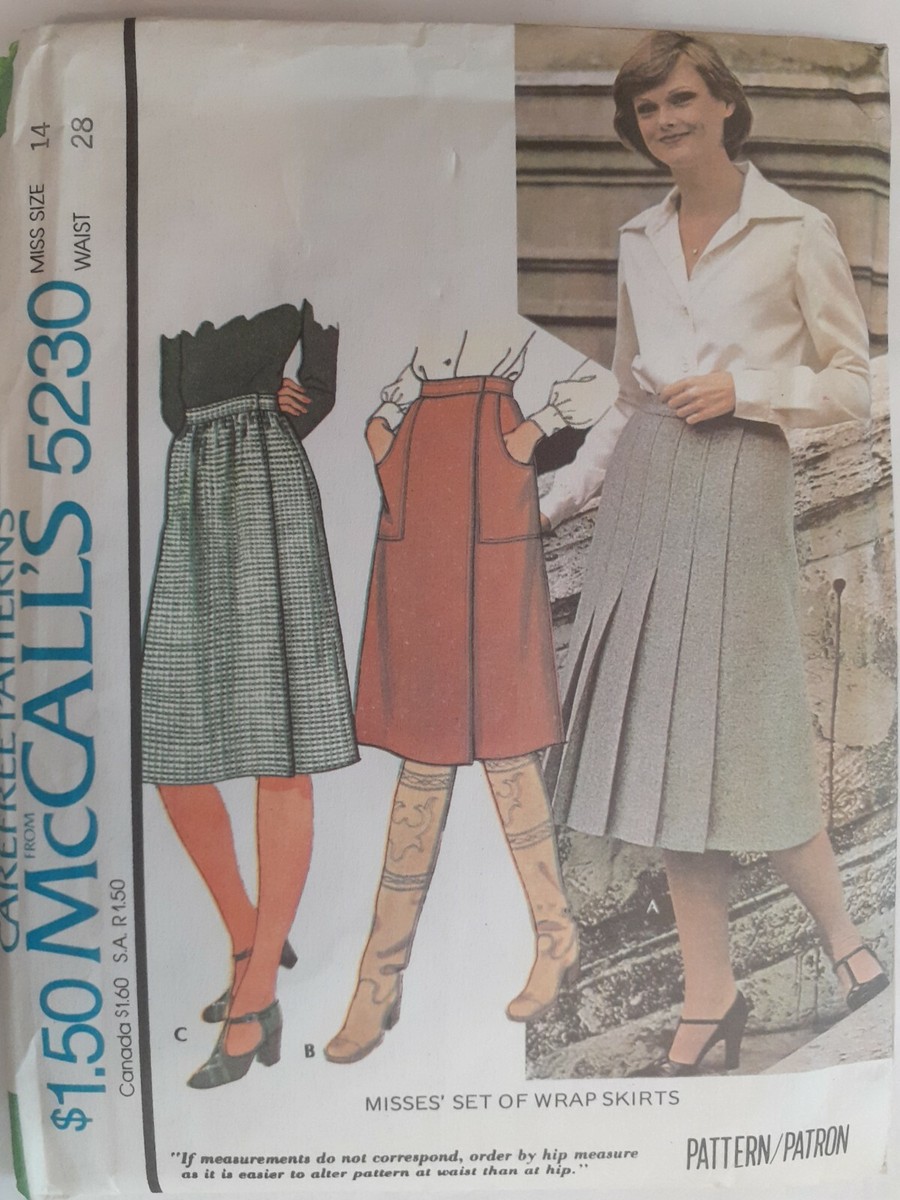 Skirt Wrap Pleated McCalls Sewing Pattern 5230 UC Size 14 28