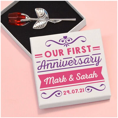 BEECREATIVEDESIGN PERSONALISED 1st First Wedding Anniversary Keepsake Gifts for Wife Husband Her
