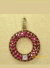 14K Yellow Gold Finish Jewelry Pendant 1.10CT Round Cut Pink Ruby