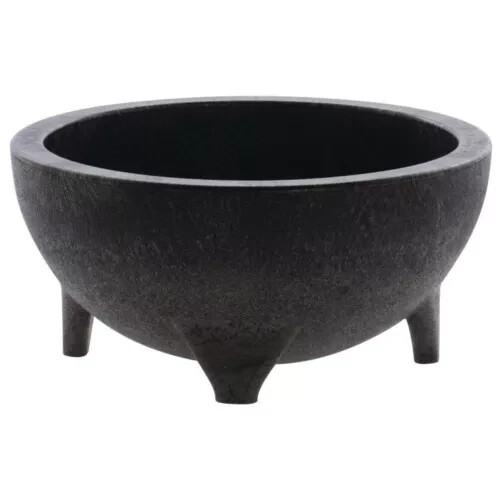 Schwarze Molcajete Schale 56 Unzen Polypropylen 8,75" Durchmesser x 4" (BESCHREIBUNG LESEN)