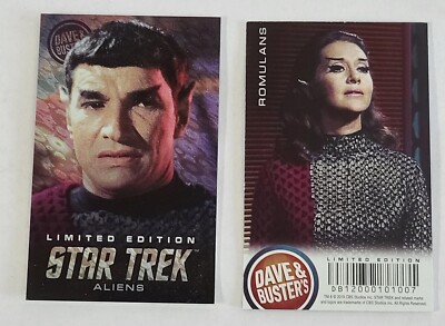 Dave and Buster's Star Trek Pusher Game Limited Edition Aliens Series Romulans