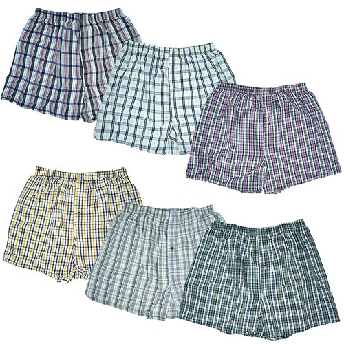 3-12 Pack Mens Boxer Briefs Check Plaid Cotton Shorts Trunk Underwear Size M-2XL - Picture 5 of 9
