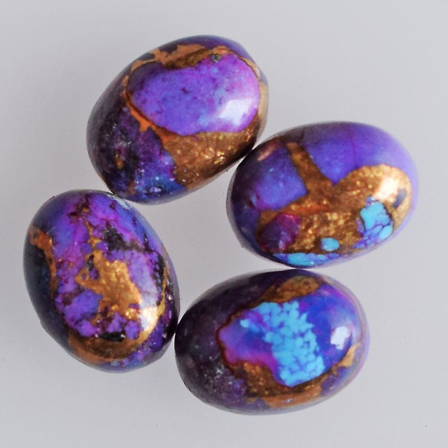16x12MM Oval Shape, Purple Copper Turquoise Calibrated Cabochons AG-216