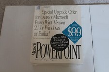 Vintage PC Software Microsoft PowerPoint Upgrade 3.5" disks Sealed Brand new