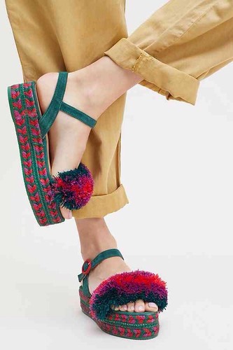 Sandali da donna multicolore Castaner plateau taglia 6 molto rari!