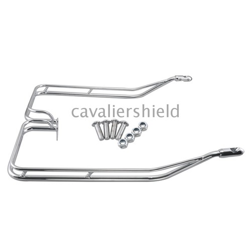 2 soportes de protección de doble riel cromado para alforja para Harley Electra Road Glide 09-13 - Imagen 3 de 12