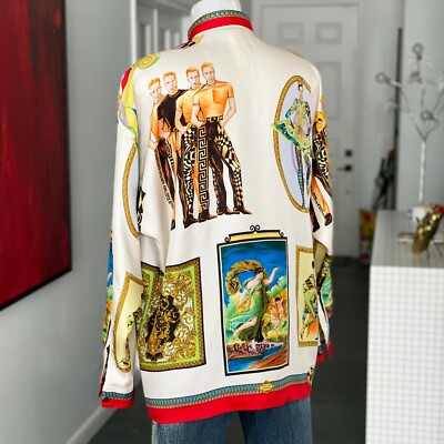 GIANNI VERSACE silk shirt Op, Pop, Rock and Baroque print
