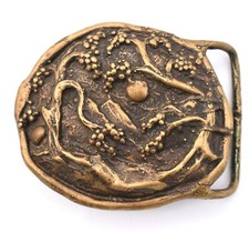 Jesse Mcleod Rare Colorado Sunrise Variant Solid Brass 1976 Vintage Belt Buckle