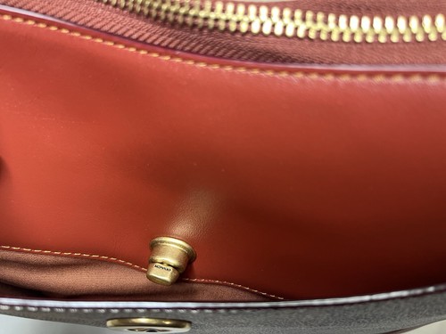 Bolso Bandolera Coach Chaise Lona Recubierta Firma Tostado Óxido Mediano C8487 - Imagen 17 de 20