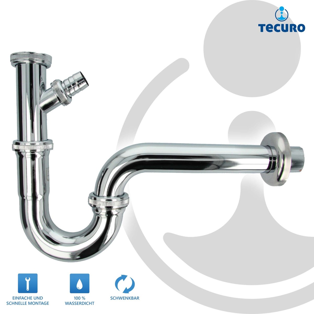 Edelstahl Ablauf Mit U-förmigem Wassersiegel – 58 Mm, Geruchsversperrend Für Dusche, Waschbecken & Küche
