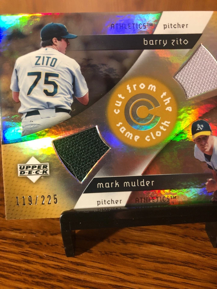 2005 Upper Deck Cut From The Same Cloth CC-ZM /225 Zito And Mulder Oakland A’s - Image 2 of 4