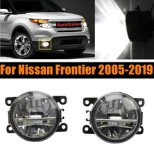 Pair 80W LED Bumper Driving Lamp Fog Light For Nissan Frontier 2005-2019 PC Lens