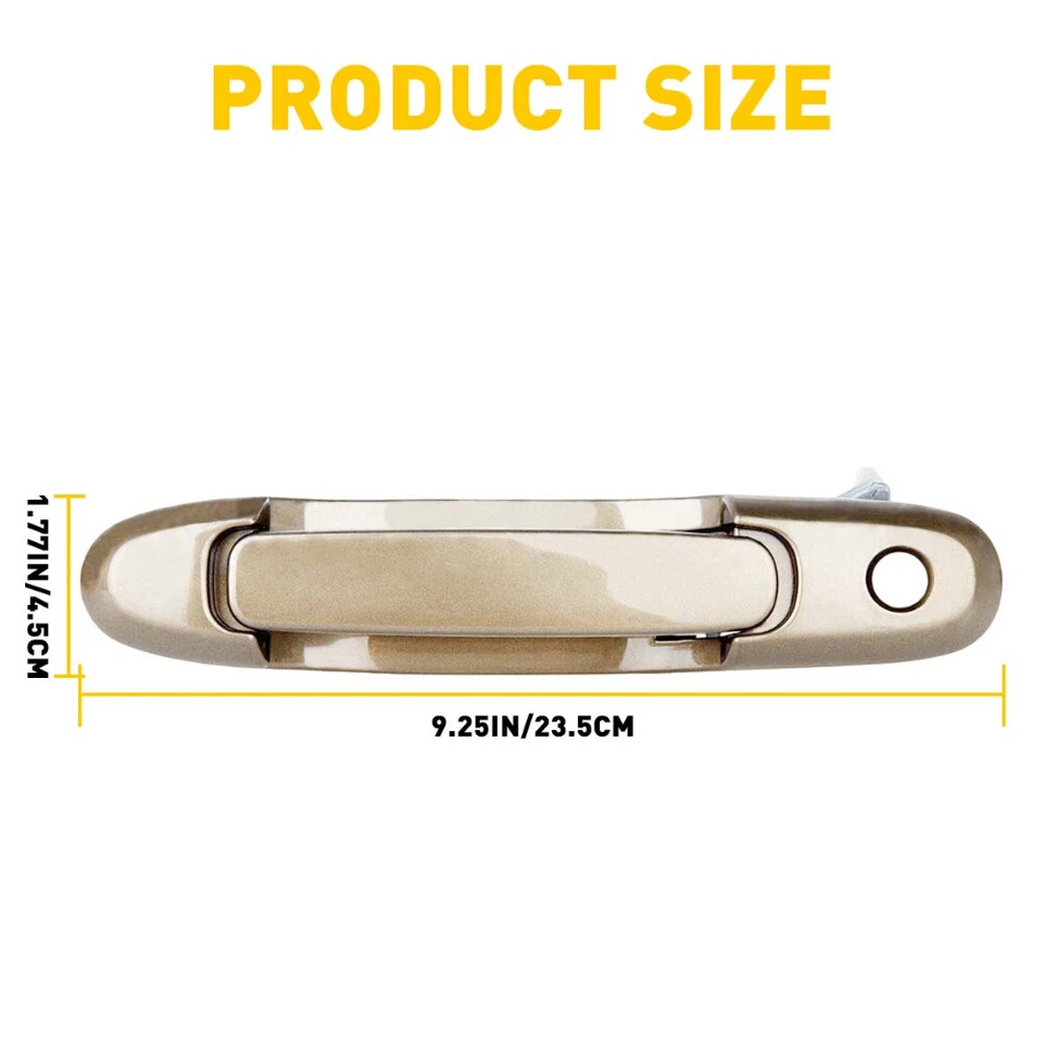 Manija de puerta para furgoneta Toyota Sienna 1998-2003 exterior delantera izquierda lado del conductor dorada Foto 3 de 4