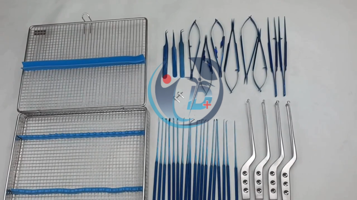 Micro surgery instruments set Neuro Surgical Titanium coated