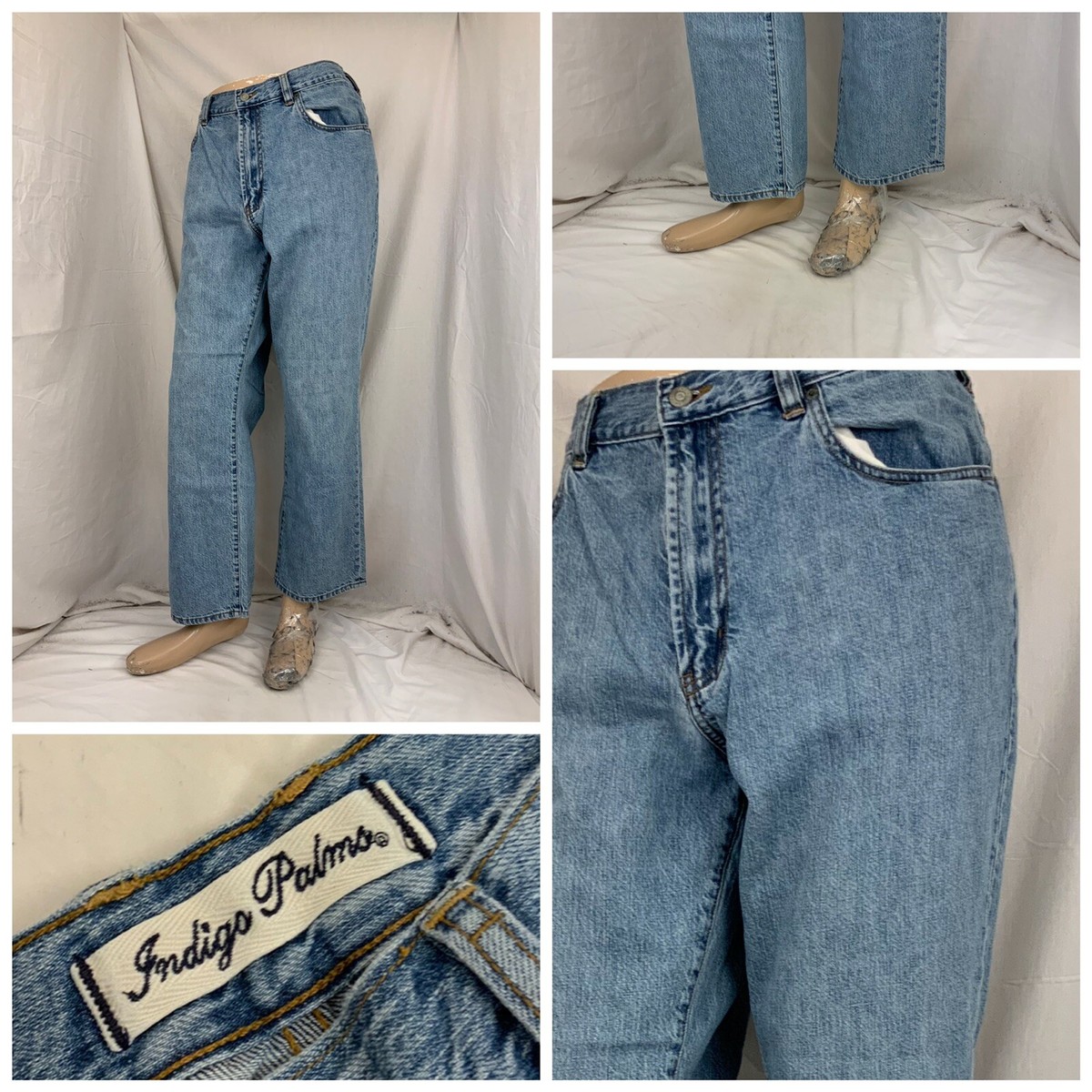 Indigo Palms Jeans 38x28 Blue 100% Cotton Straight Hong Kong Indigo Palms Jeans 38x28 Blue 100% Cotton Straight Hong Kong