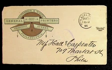 Patterson & White General Printers Philadelphia PA Vintage Postal Cover 