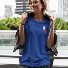 California FemaleTshirt-State Flag With Motto Printed