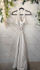 Bohme Suzie Natural One Shoulder Maxi Midi Dress Beach Coastal Resort Small