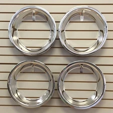 15" 2.5" Trim Ring Set Chrome Stainless Steel Smooth Trim Ring Set fits 15x7