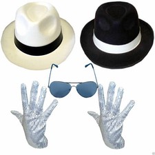 Michael Jackson Fancy Dress Kit (cappello, guanti e occhiali) costume re del pop