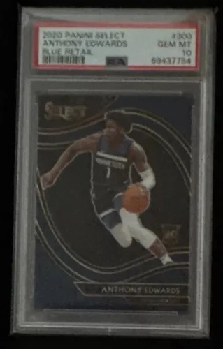 2020 Panini Select Anthony Edwards RC Blue Retail PSA 10 Gem Mint #300 Courtside