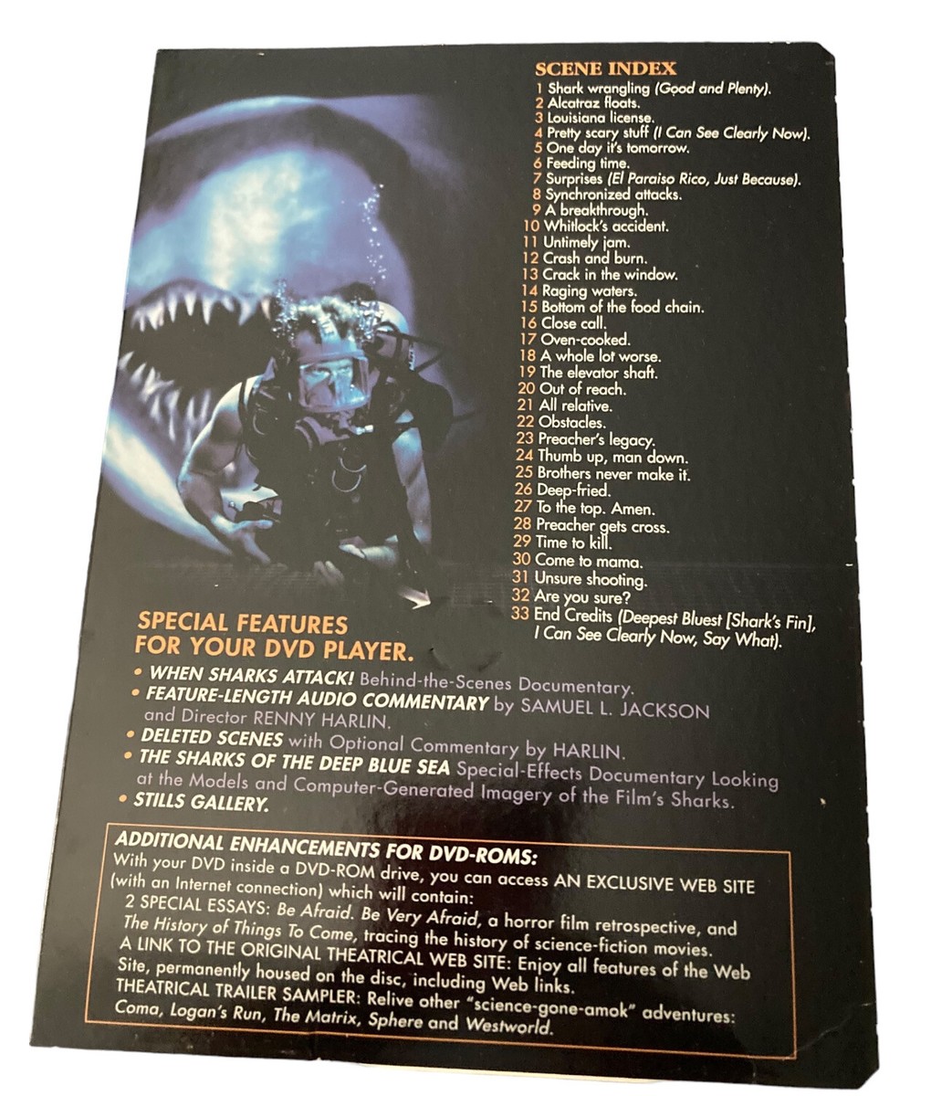 Deep Blue Sea (DVD, 1999) Thomas Jane LL Cool J Samuel L. Jackson