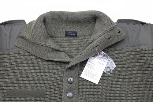 Mil-Tec Brand Sweater Austrian Army style Alpine Pullover Knit Men Olive OD Wool - Afbeelding 4 van 4