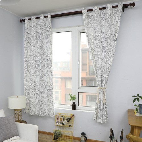 Leaf Pattern Curtain Living Bedroom Room Drape Window Curtain Home Decor - Picture 9 of 12