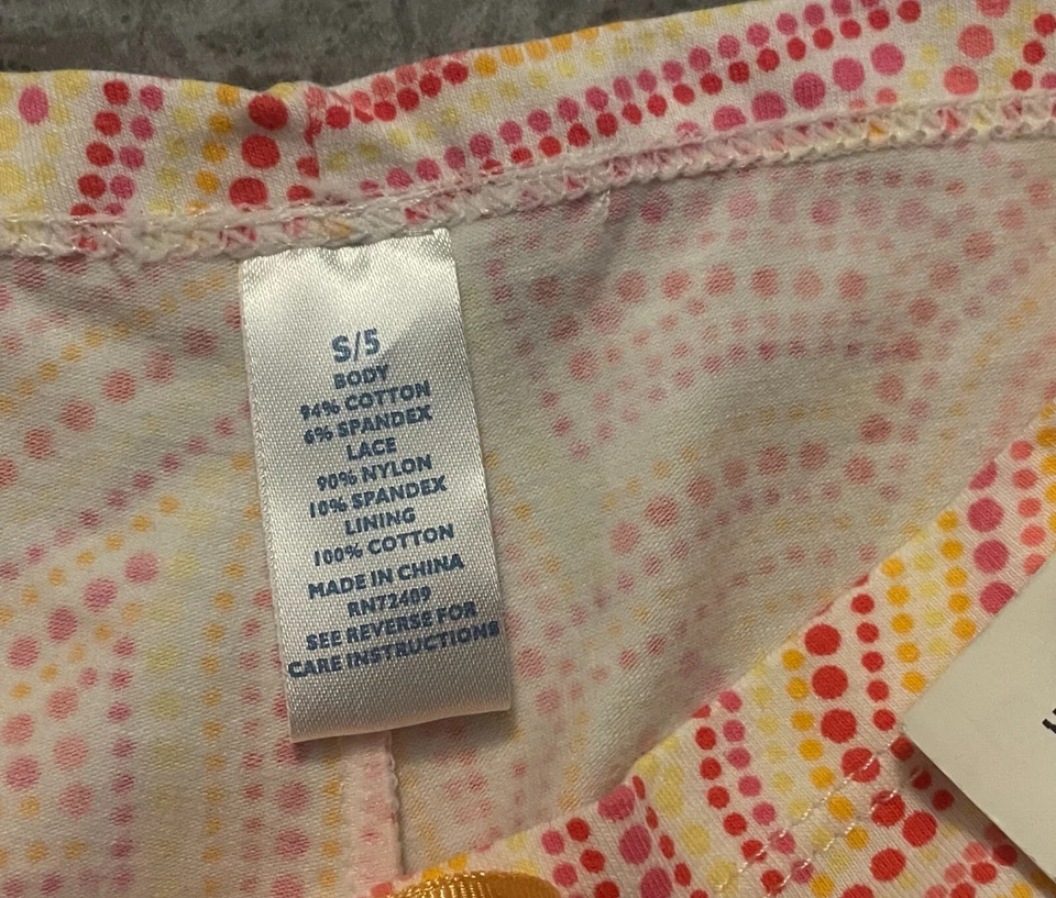 NWT MAIDENFORM SIZE 5 SMALL POLKA DOT LACE VINTAGE RARE HIPSTER BOYSHORT PANTIES — 第 4/4 张图片