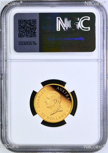 2024 Australia Sovereign 1/4oz GOLD $25 coin NGC PF70 ER w/ OGP King Charles III - Picture 2 of 4